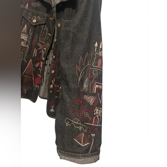 Parsley & Sage Vintage Artistic Embroidered Denim Jacket - Picture 8 of 11